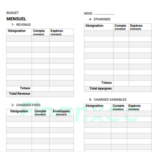 Outils de budget mensuel